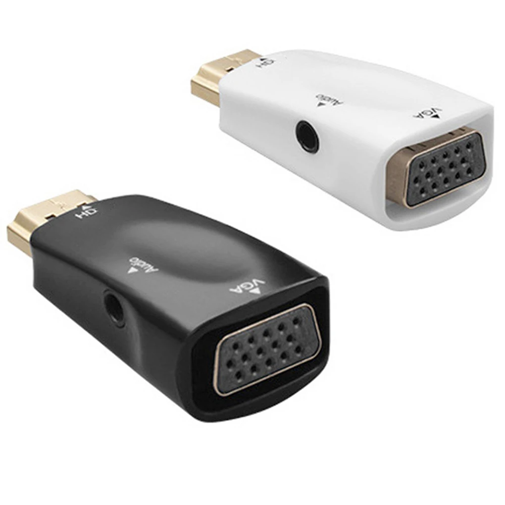 TV 박스용 HDMI 호환 어댑터, HDMI 호환 VGA 어댑터, 오디오 케이블 포함, 수-VGA 암 변환기