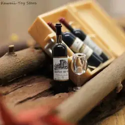 Mini Red Wine Cup Simulation Furniture Wine Glass Goblet For Doll House Decoration 1/12 Dollhouse Miniature Accessories