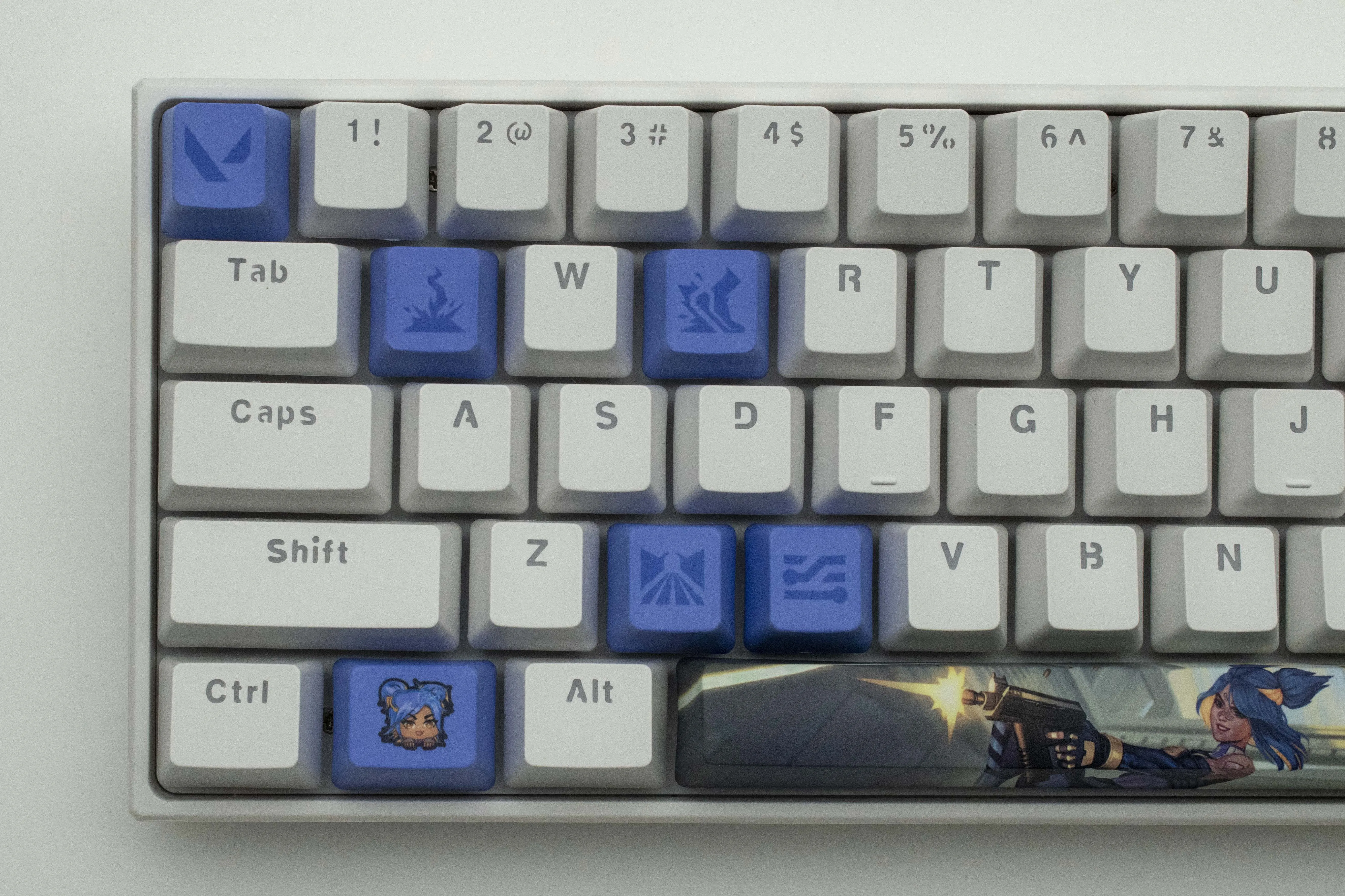 Valorant-neon Keycaps Perfil Oem 10 Chaves Pbt Dye Sub Keycaps - Imagem 5