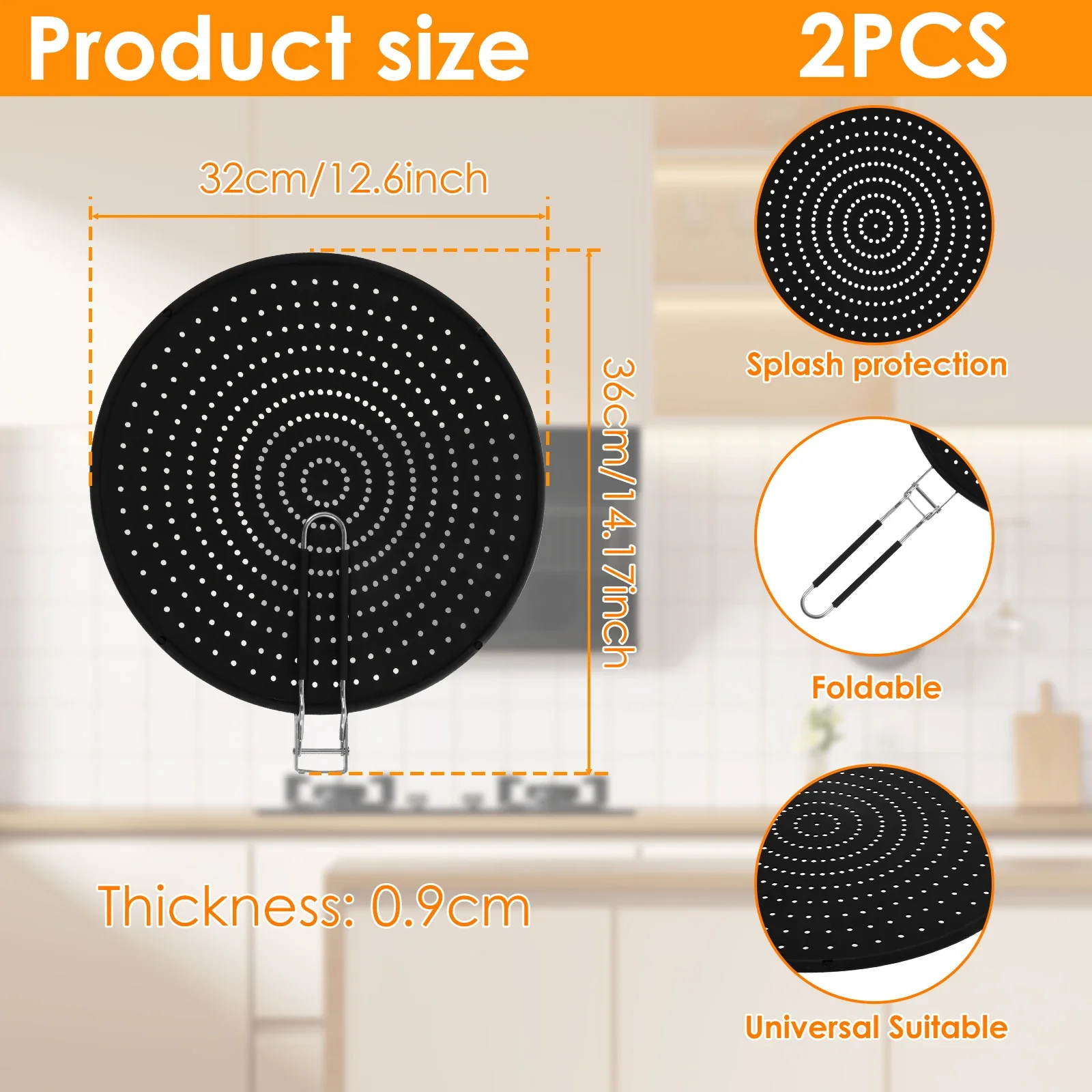 2Pcs Cooking Frying Safe Anti Splatter Guard Oil Net Grease Splatter Screen Pan Mesh Guard Screen Splash Cover Kitchens Tools
