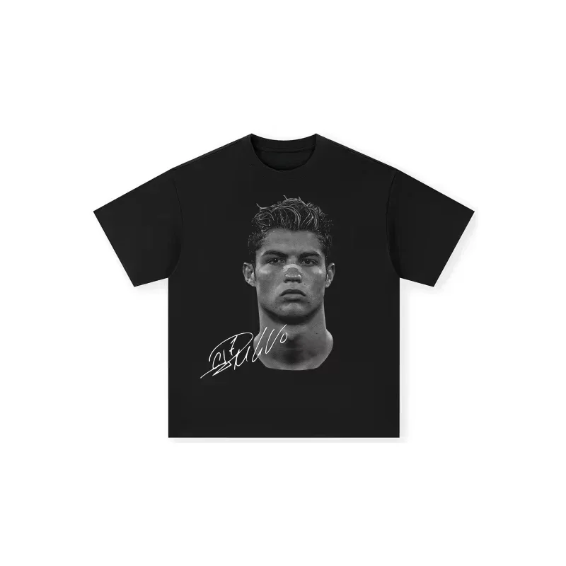 Football printed Cristiano Ronaldo comic mens cotton t shirt football training shirt 25