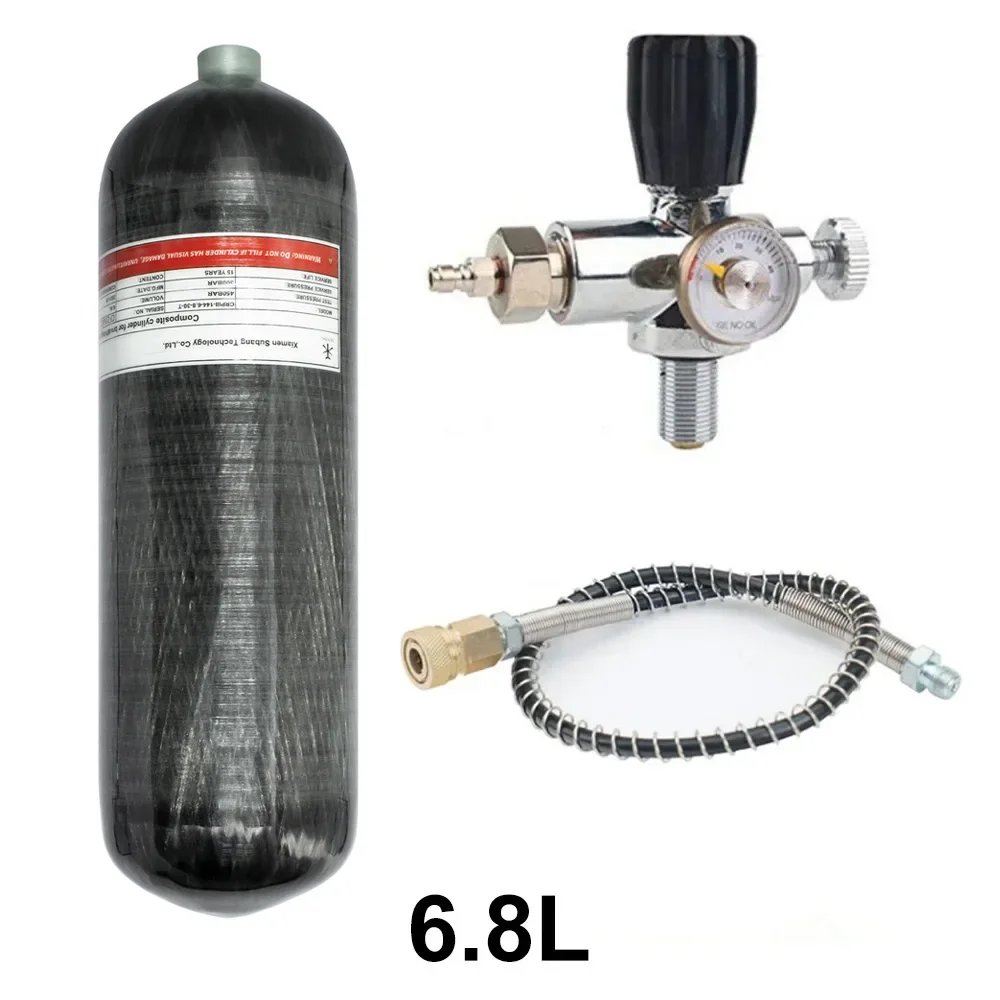 Tuxing 6,8 l Kohle faser zylinder 4500psi 300bar hpa Tank Hochdruck zylinder mit Regelventil zum Tauchen m18 * 1,5