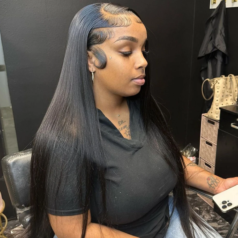 

HD Transparent Bone Straight Hd Frontal Wig Brazilian 30 40 Inch 13x6 Straight Lace Front Human Hair Wigs For Women Pre Plucked
