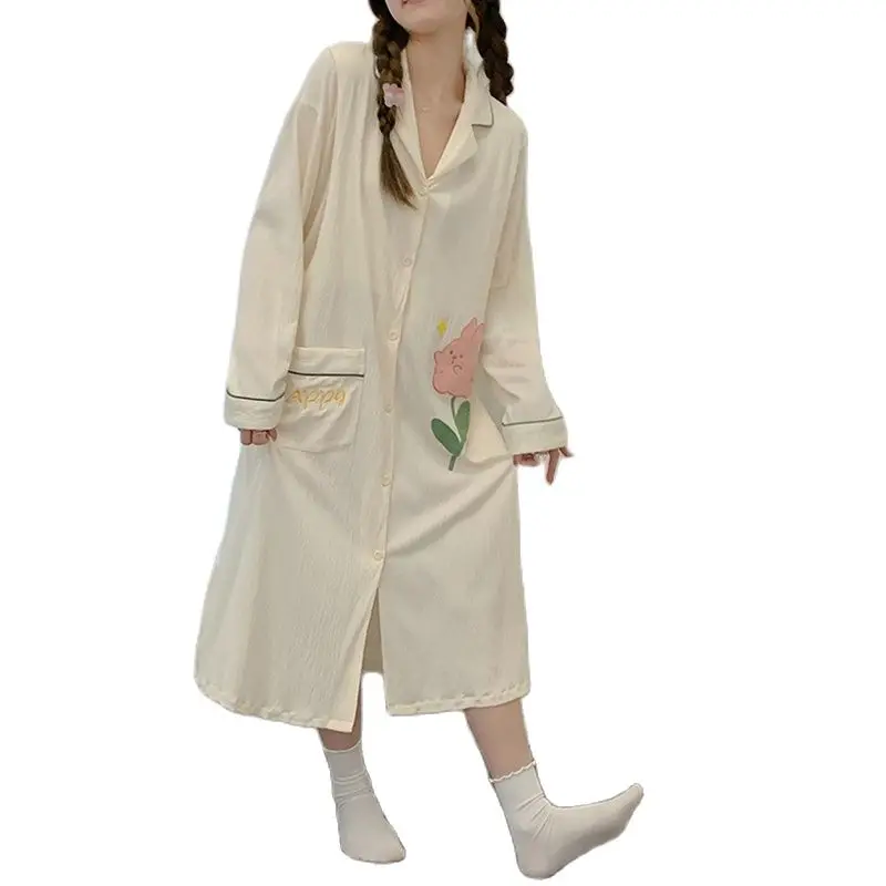 

Long Sleeve Maternity Nursing Clothes Fashion Sleep Lounge Pregnancy Hospital Gown for Labor and Delivery Breastfeeding Pajamas