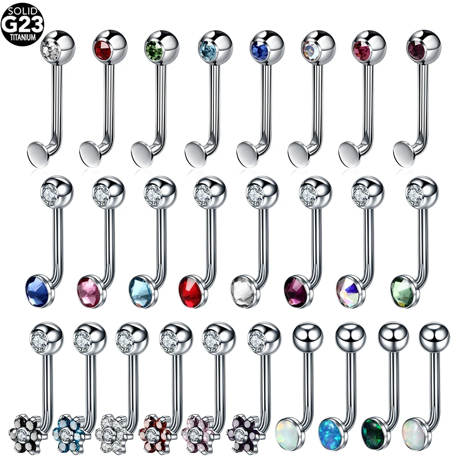 Titanium Christina Vertical Hood Piercings Flower Lip Rings Opal Sexy Vagina Genital Piercing VCH Eyebrow Piercings Jewelry 1PC piercing jewelry body piercing earrings ear piercing jewelry body piercing jewelry body jewelry