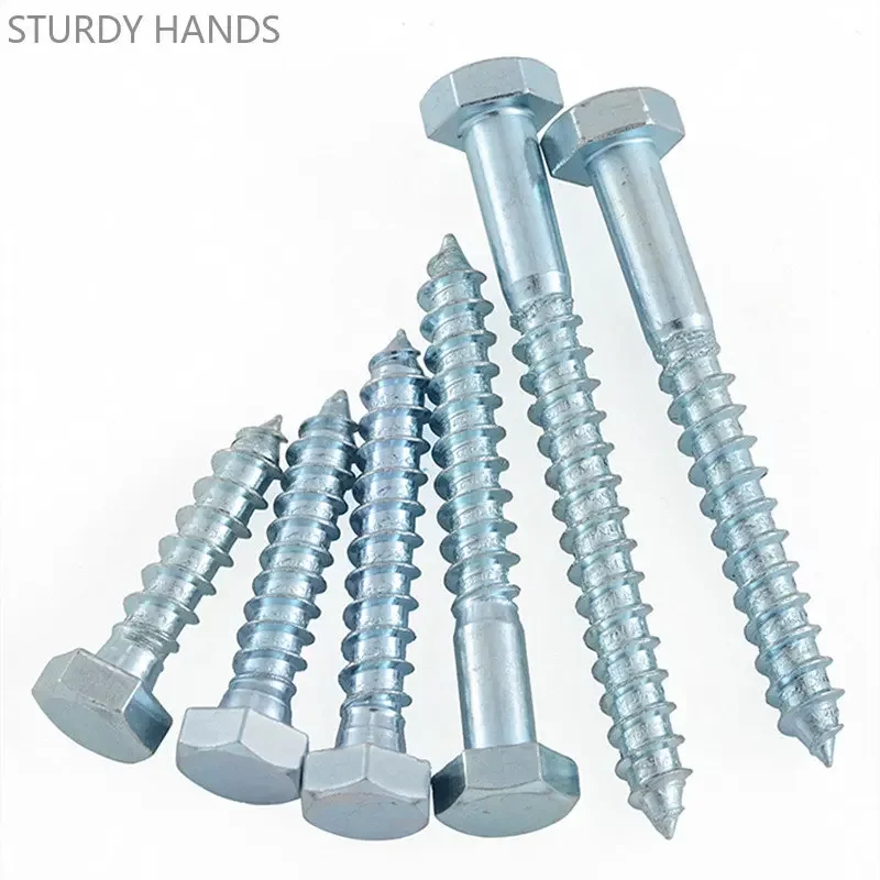 Externo Hex Cabeça Auto Tocando Parafuso m6 m8 M10 M12 Material de Galvanização Grande Longo Hexágono Cabeça Parafusos Ferramentas de Hardware 550 Pcs