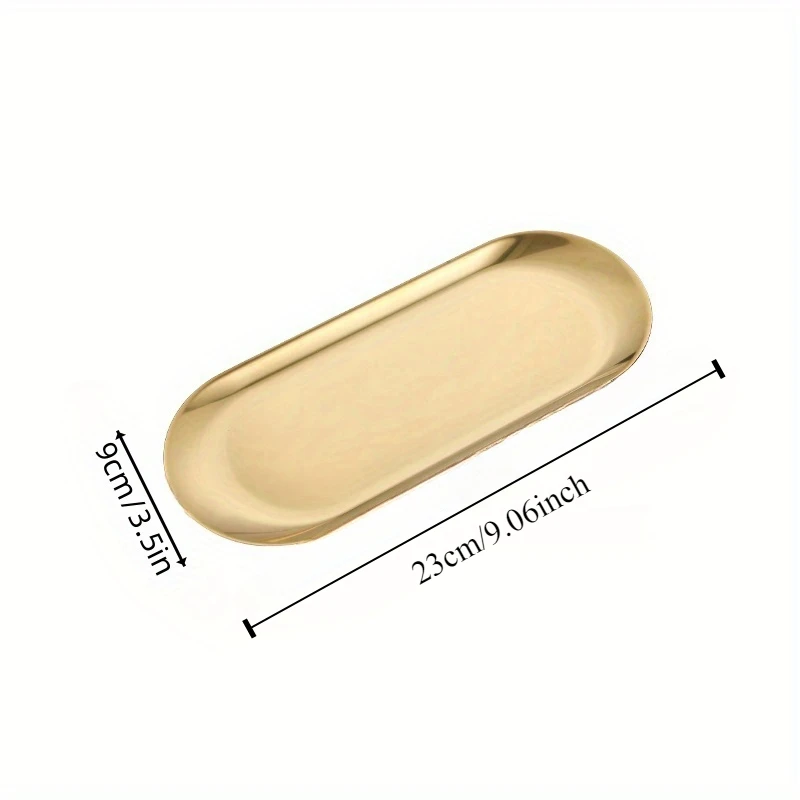 Stainless Steel Dining Dish Dessert Plate Nut Fruit Cake Tray Snack Kitchen Western Steak Dish