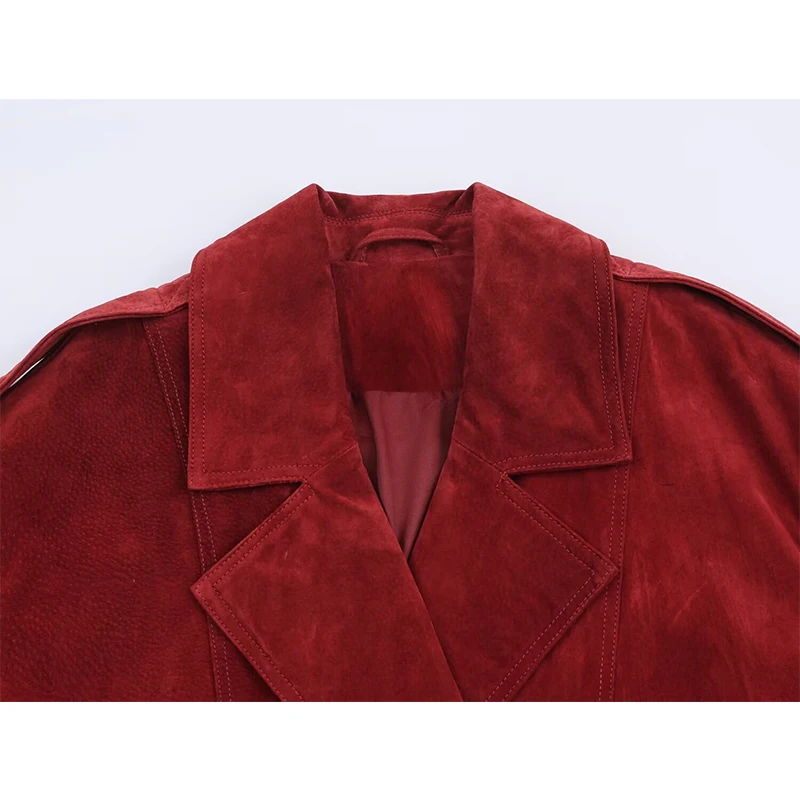 Women's Fashion Suede Jacket Coat Long Sleeve Double-Breasted Jackets For Women Streetwear Casual New Outerwear