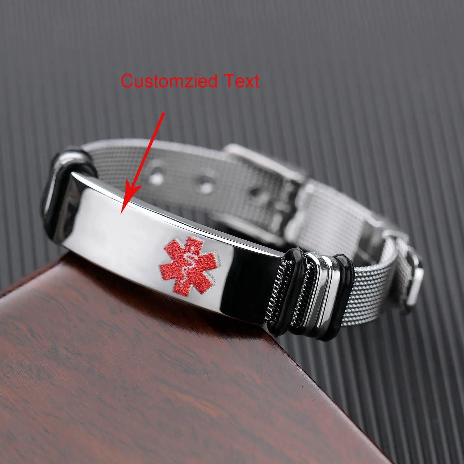 New Stainless Steel Personalized DIY Medical Alert ID Band Bracelet for Men Woman SOS ICE Wristband Customized Engraving Jewelry id wristband patient medical band hospital id band identification band for distinguish