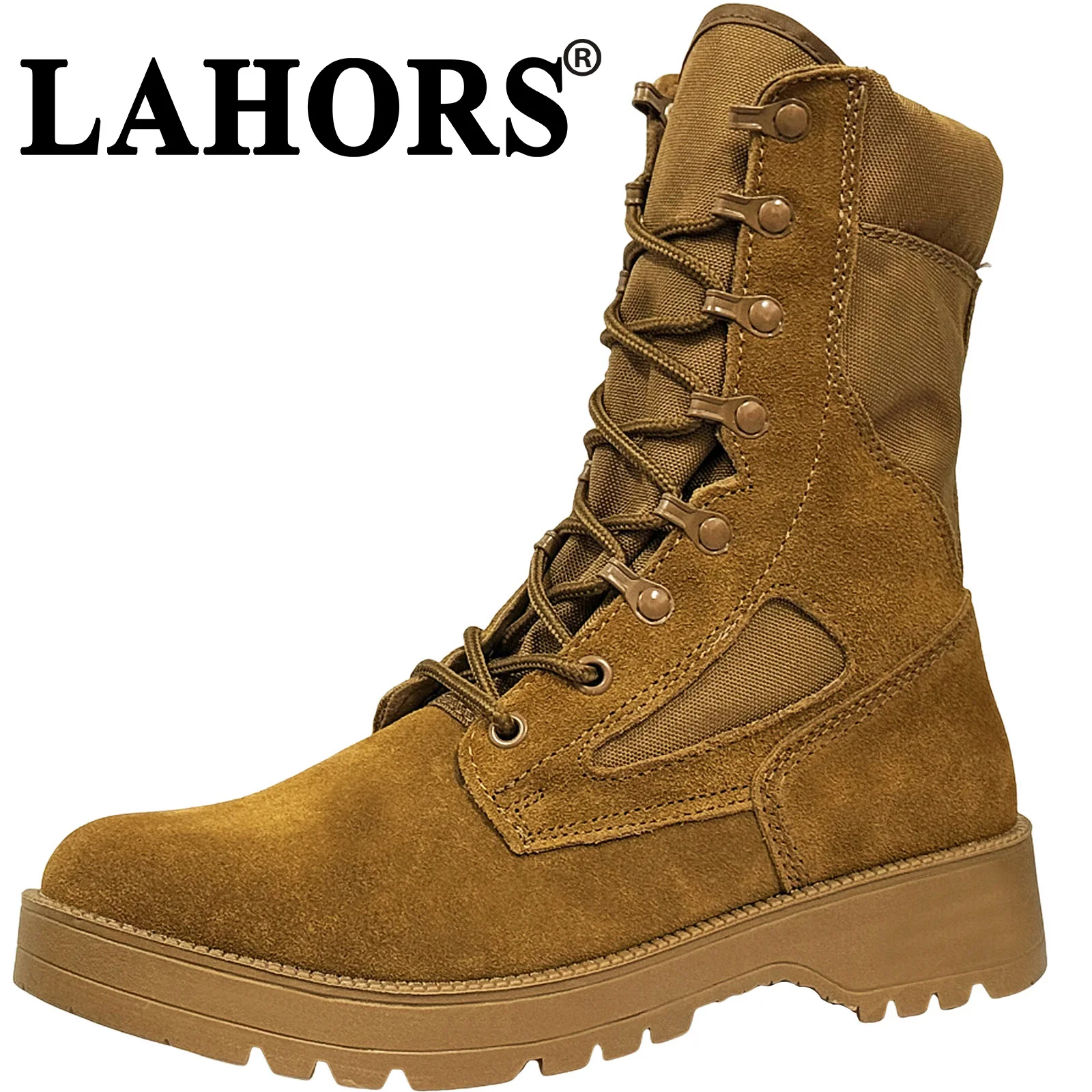 LAHORS Man Combat Tactical Boots Waterproof Outdoor Hiking Shoes Desert Army Boots Breathable Male Ankle