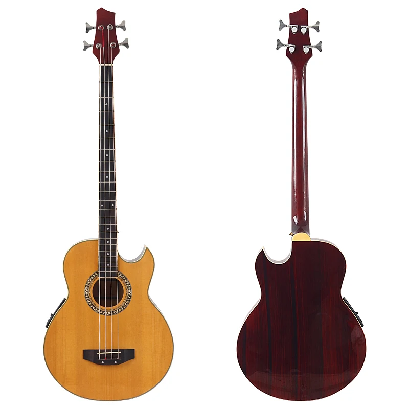 43 Inch 4 Strings Electric Acoustic Bass Cutaway Design Folk Guitar With Flaw With EQ Bag electric bass guitar