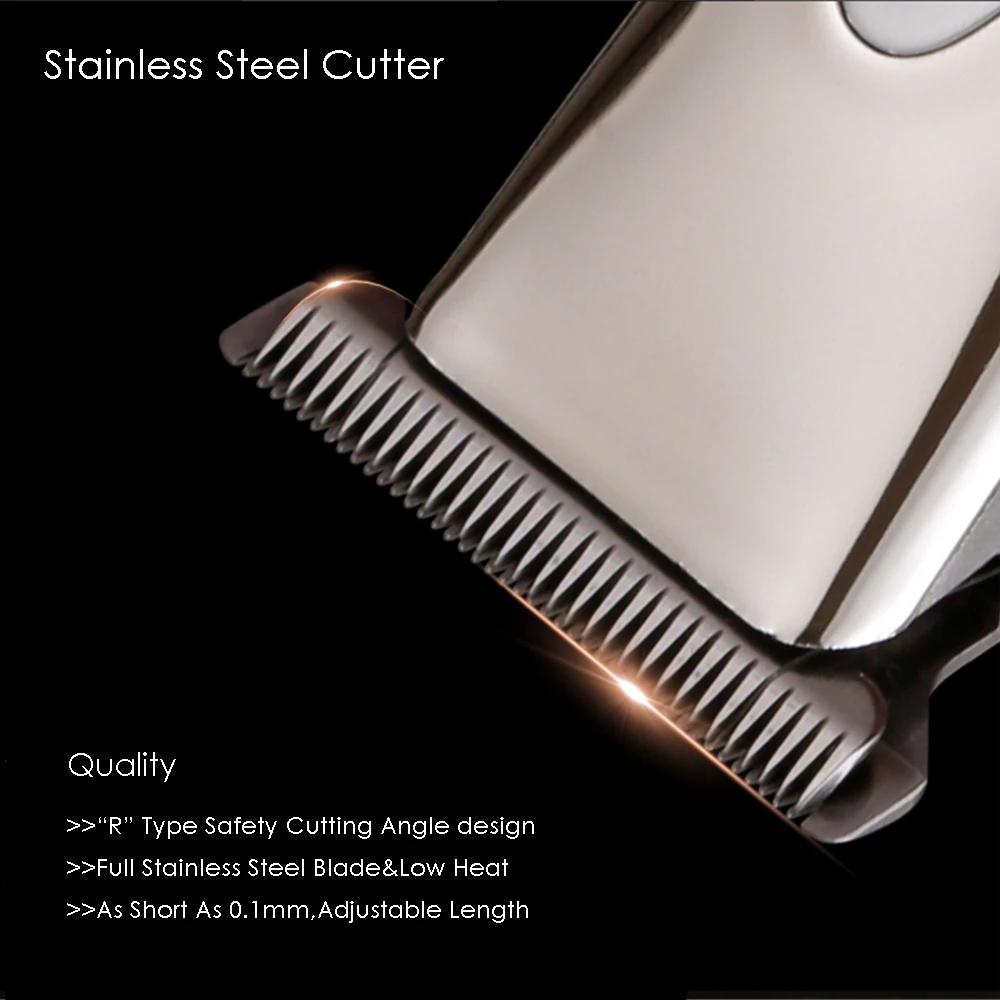 Professional Cordless Hair Clipper Trimmer Beard Shaving for Men Barber Electric Mower 0.1mm Cutter Hair Cutting Machine 7000RPM