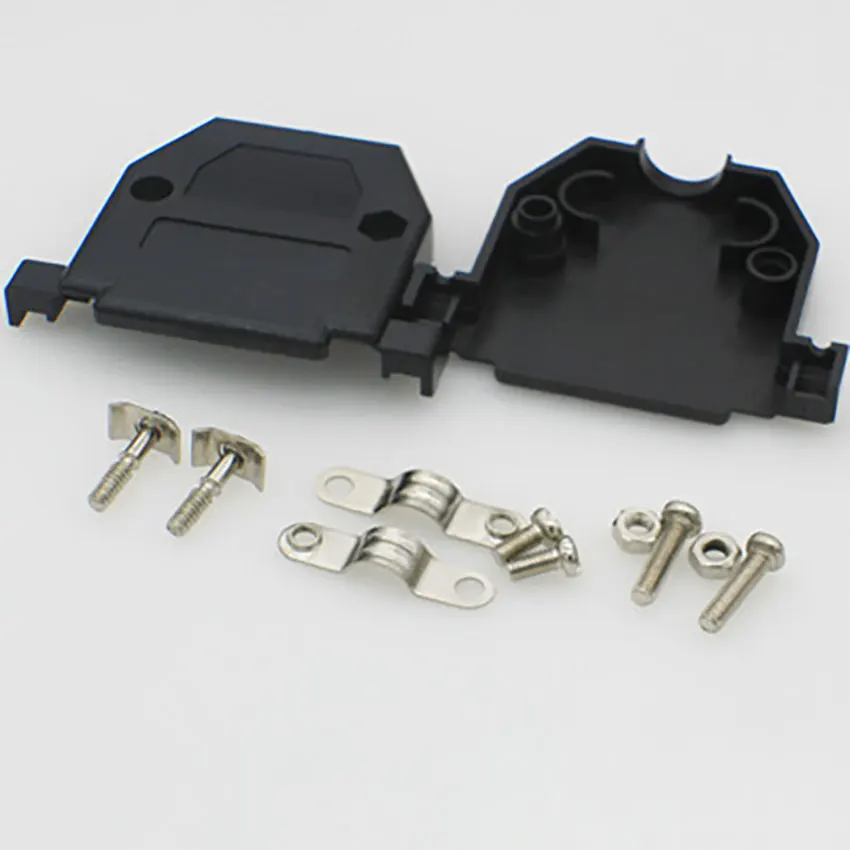 DB44 Lötkopf-Stecker/Buchse, Kunststoffgehäuse-Set, 3-reihiger 44-poliger serieller Stecker, D-SUB 44-Adapter, graues schwarzes Gehäuse – Detail 4