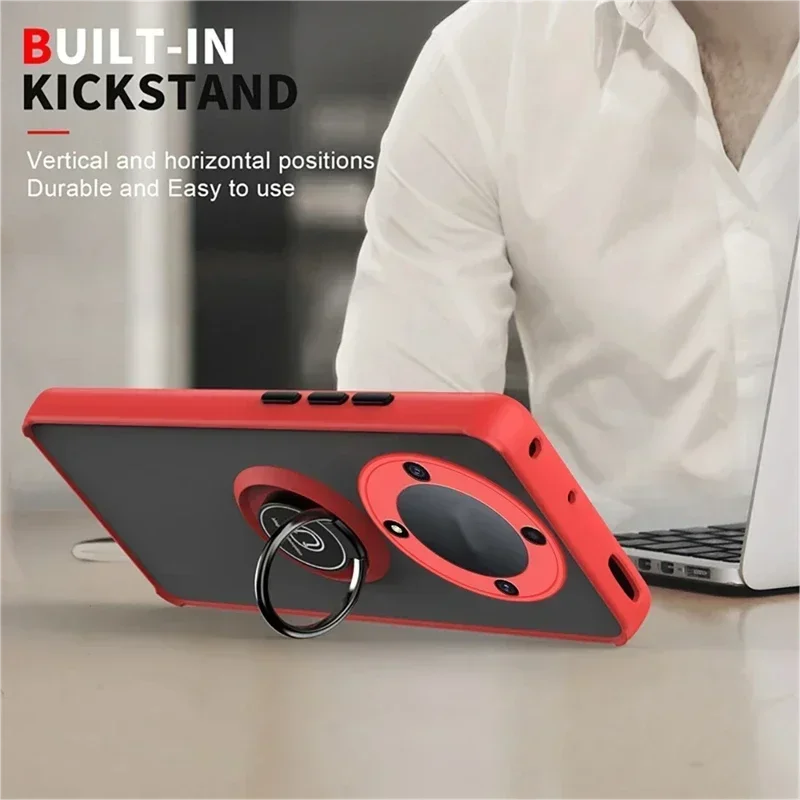 Armor Matte Shockproof Case with Ring Magnetic Holder Stand