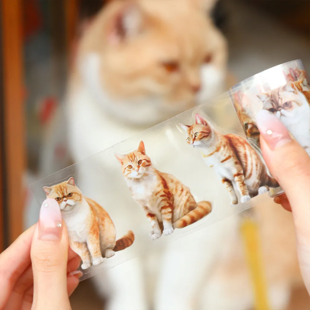 Cute Kawaiii Cat Aesthetic Washi Tape PET Washi Tapes for Journaling Scrapbooking Supplies Journals Planner Arts & Crafts