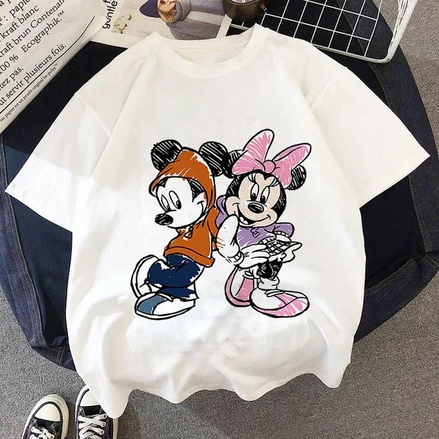 thumbnail image 1 of Camisetas de algodón para niños de Mickey Minnie Mouse, camisetas de verano para niños, camisetas de dibujos animados de Disney para niños, camisetas de anime kawaii para niños y niñas, 1 of 5