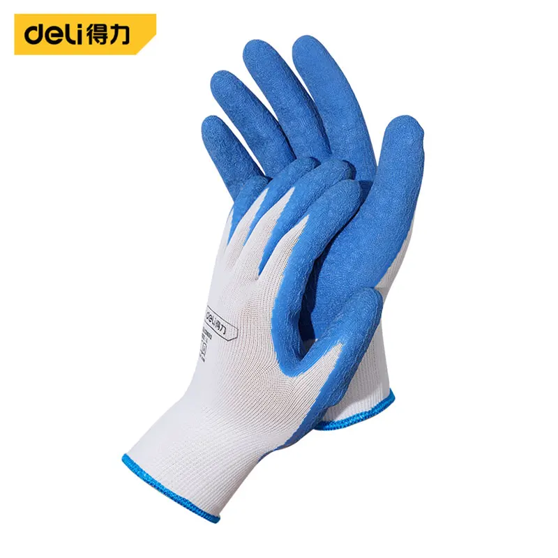 Gardening Gloves 1 Pair Wear-resistant Work Gloves Gardening Digging Planting Garden Gloves Latex Coated Polyester Glove Labor Protection