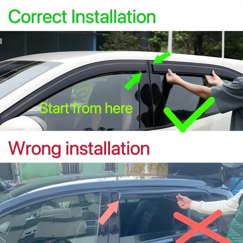 Car Window Visor Car Window Deflectors VW Touran 5-Seat 2006-2015 Car Styling Accessories Window Visor Deflector Weathershield Sun Rain Deflector Guards Cover Trim