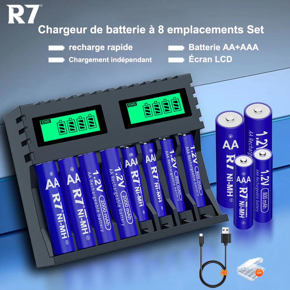 Pile rechargeable AAA NiMh - 1.2 V - 800 mAh - Paquet de 2