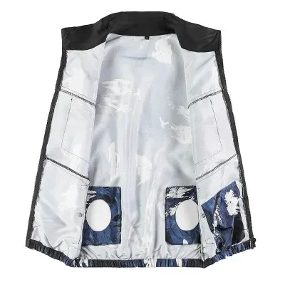 Summer Powerful Fan Short-sleeved Men's Ice T-shirt USB Cooling Summer Prevention Camouflage Fan Jacket Outdoor Work Clothes
