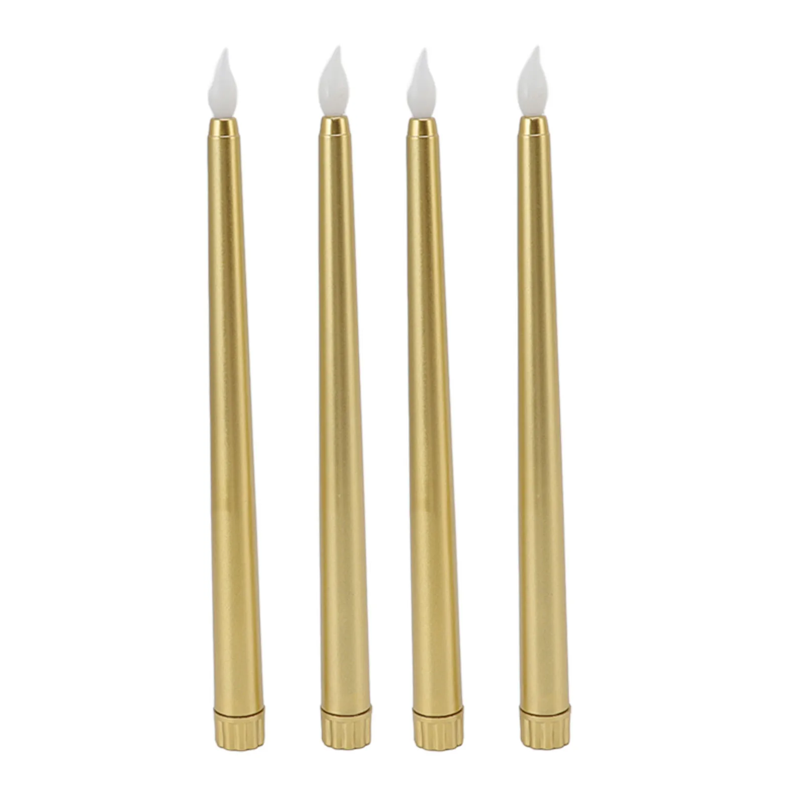 

4Pcs LED Electric Candles Smokefree Flameless Safe Environmentally Friendly Warm Light Taper Candle For Wedding Birthday Party