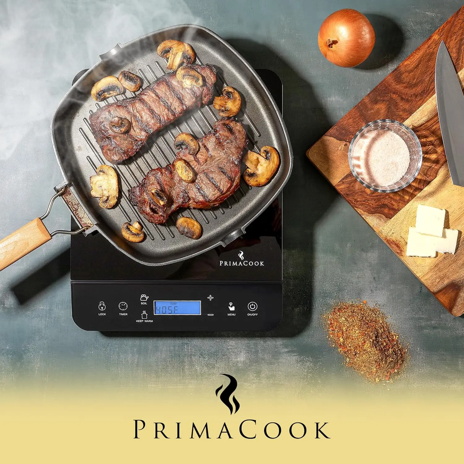 Portable Induction Cooktop - Single Burner Induction Hot Plate - Safe, Fast Heating for Gourmet Cooking - Sleek Design with