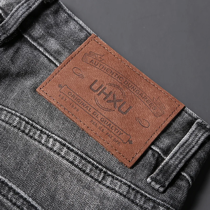 Fashion Designer Men Jeans High Quality Retro Black Gray Elastic Slim Fit Ripped Jeans Men Trousers Vintage Casual Denim Pants