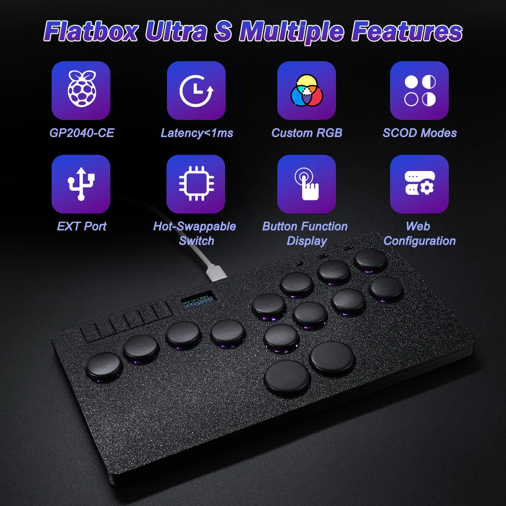 Flatbox Ultra S Stickless Controller Hitbox For P5 Arcade Joystick