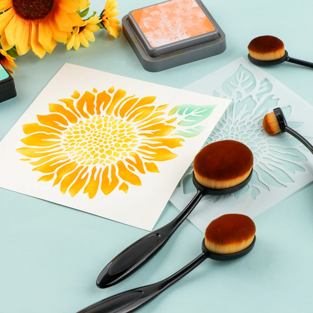 Outils Mélangeur Créatif Pinceaux Mélangeurs Encre - Lot De 10 - Pour Artisanat, Cartes Et Dessin - Poils Doux - Noir Pinceaux Dessin Cartes