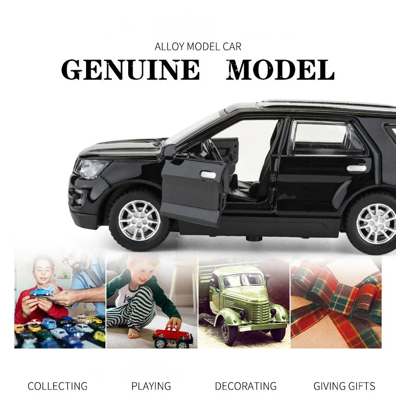 1:36 Ford Explorer SUV Alloy Car Model Diecast & Toy Metal Off-road Vehicles Car Model Sound and Light Simulation Childrens Gift 6