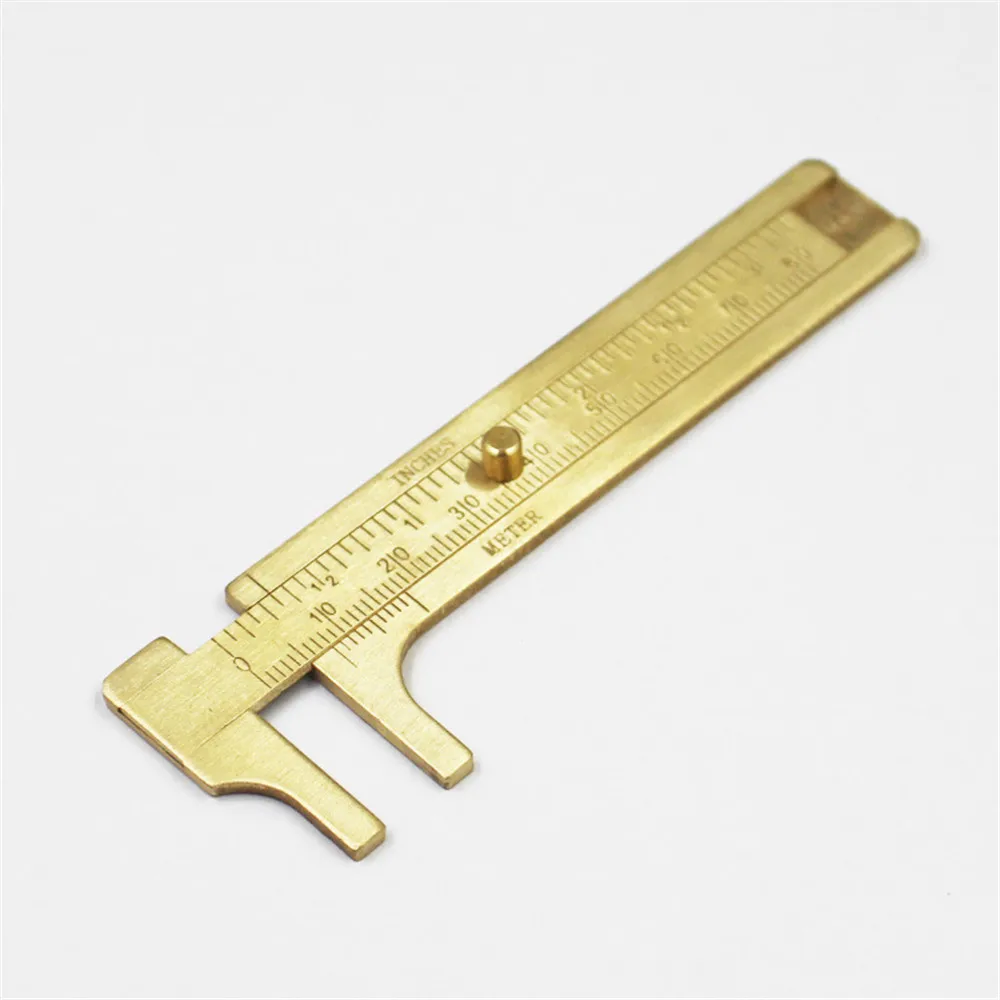 

Retro Style 80mm Mini Brass Sliding Ruler Double Scales Metal Vernier Caliper Gauge Micrometer Precision Measuring Supplies