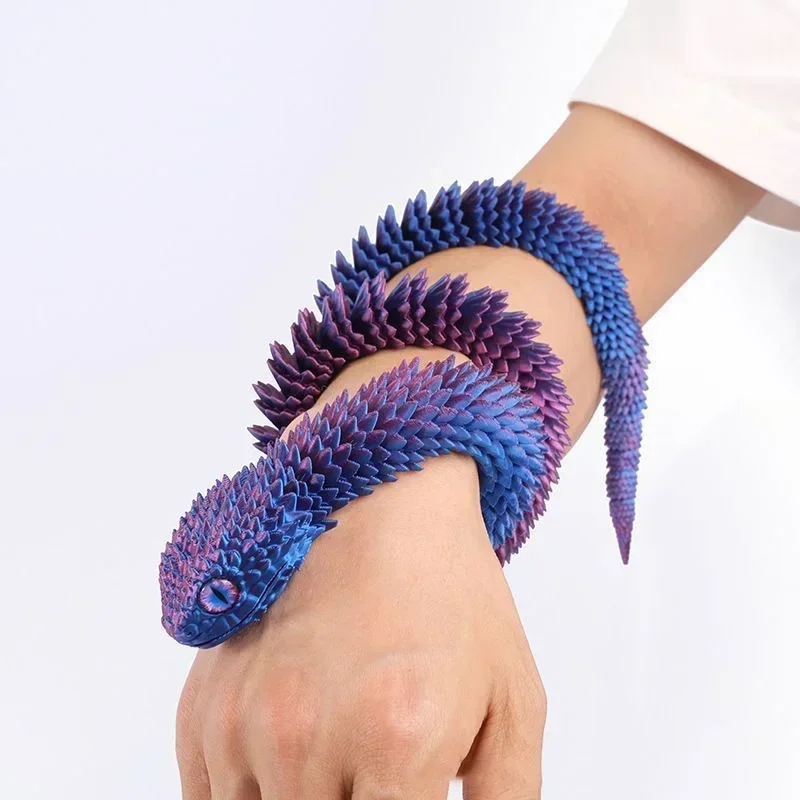 New 3D Printed Gem Snake Egg Dragon Home Decoration Rotatable Articulated Crystal Snake for Kid Gifts Toys Desktop Ornaments