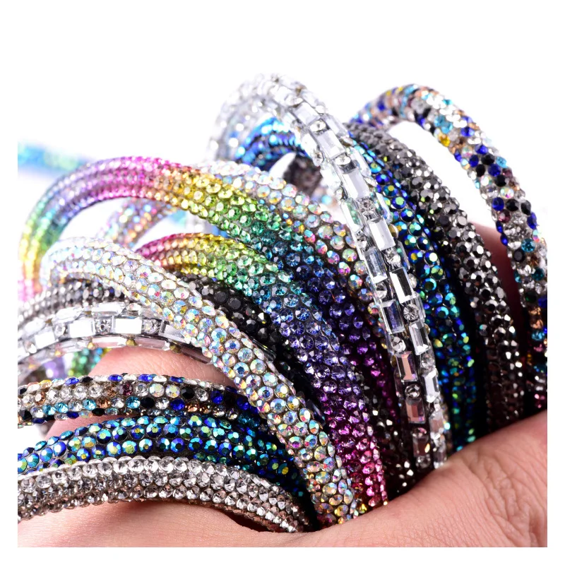 Glass Crystal Cord Rhinestone Rope Applique Colorful Tube Trim Strass  Bridal Dress Clothes Hairpin Shoes Bags DIY - AliExpress