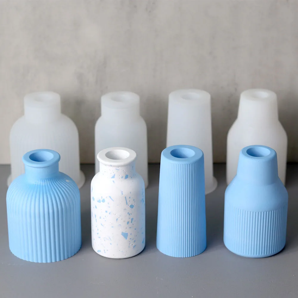 Concrete Vase Silicone Mold DIY Flower Pot Craft Ornaments Making Plaster Epoxy Resin Casting Home Decor Handmade Gifts