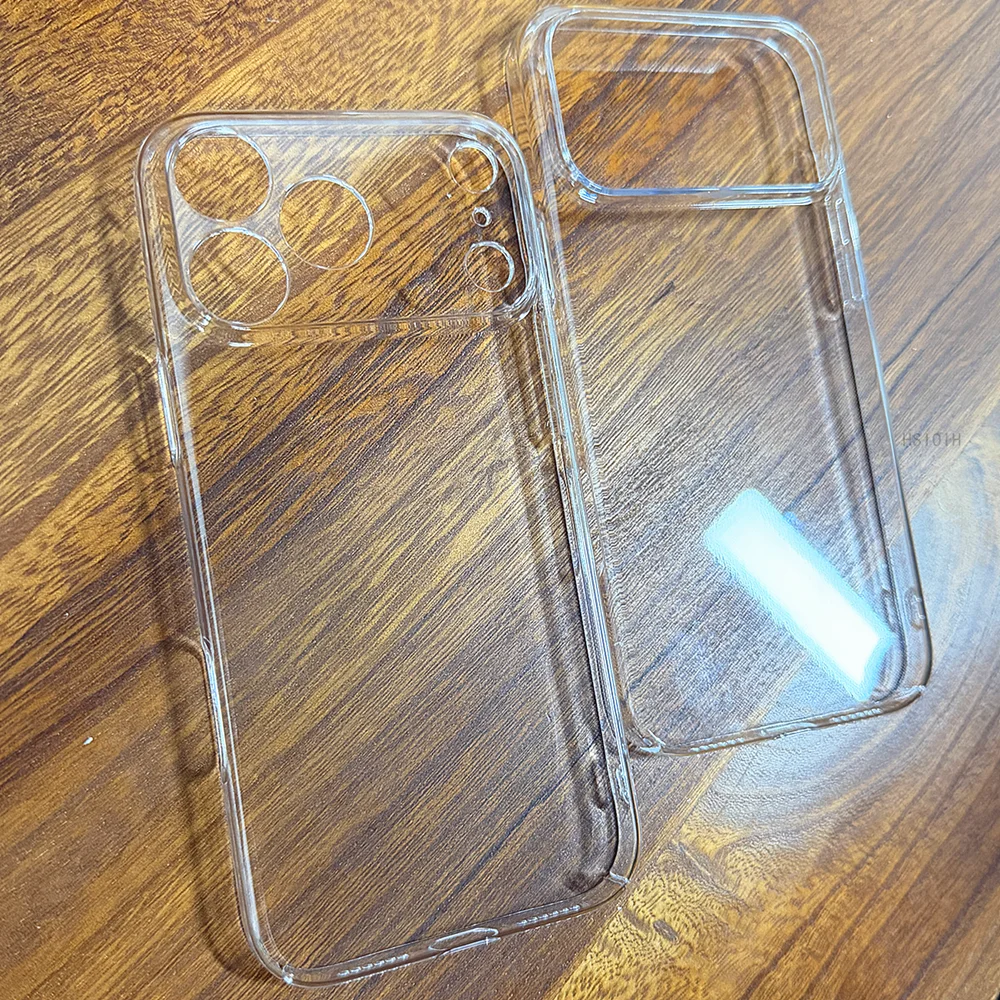 Sleek Clear Shockproof Phone Hard Case with Raised Camera Guard