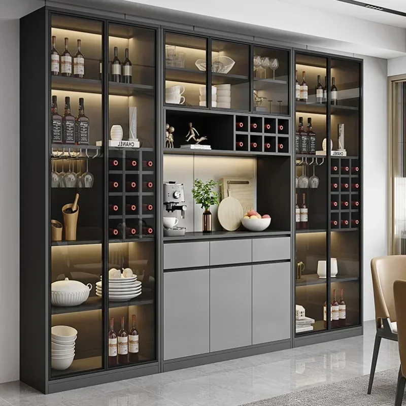 Liquor Home Wine Cabinets Display Living Room Modern Storage Wine Cabinets Simplicity Glass Botellero Vino Furniture QF50JG