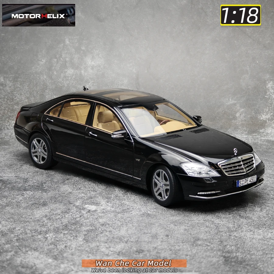 Motorhelix 다이캐스트 모델 1:18 신제품 규모 S 클래스 S600L W221 자동차 모델 금속 정적 디스플레이 축제 선물 컬렉션