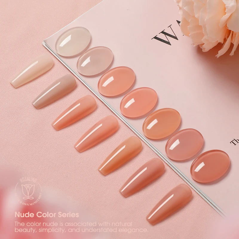 Description Picture 4 of itemROSALIND Gel Polish Varnish Hybrid Pink Color Semipermanent Nail Art Soak Off Top Base Coat Primer UV Jelly Gel Nail Polish