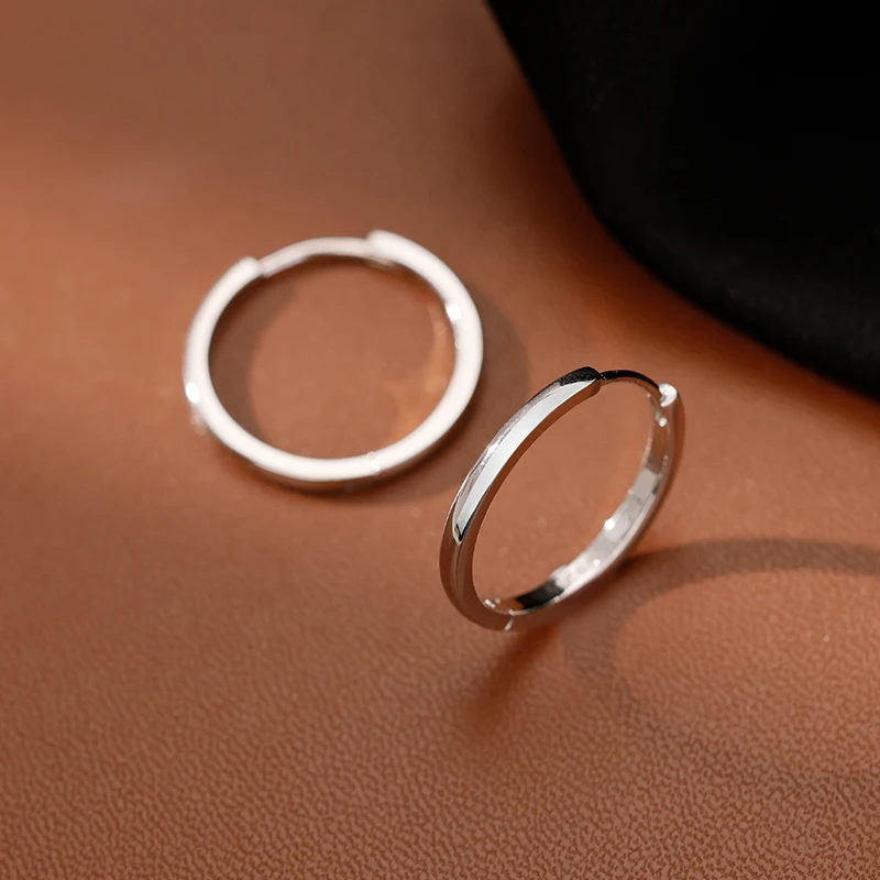 925 Sterling Silver Circle Earring Female 2023 New Explosive Niche Design Advanced Sense Element Circle Ear Buckle Ear Studs