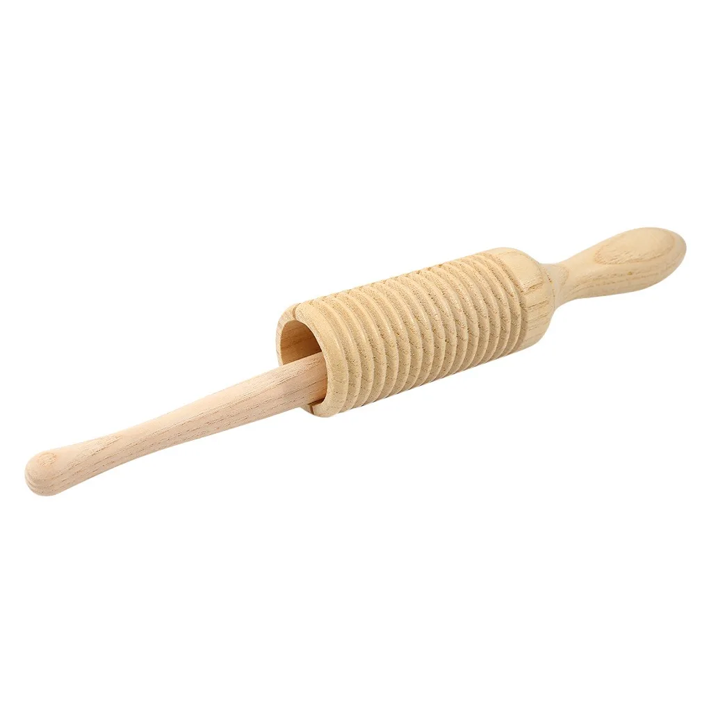 Kids Musical Toys 1pc Wooden Sound Tube Croak Frog Barrel Small Single-threaded Ring Percussion Cylinder
