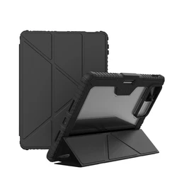 Multi-Angle Folding Magnetic Tablet Case with Pencil Holder and Camera Protection for Pad 7 Pro 11.2 inch (Black)