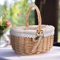 Picnic Basket Storage Box Easter Manual Exquisite Art Gift Decoration Wicker Large Capacity With Handle Liner Baskets 1