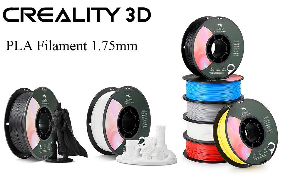 5/10 PCS CREALITY 3D PLA Drucker Filament 1,75mm 1KG 3D Druck Kunststoff Material Schwarz/Weiß für Ender Serie Drucker – Detail 1