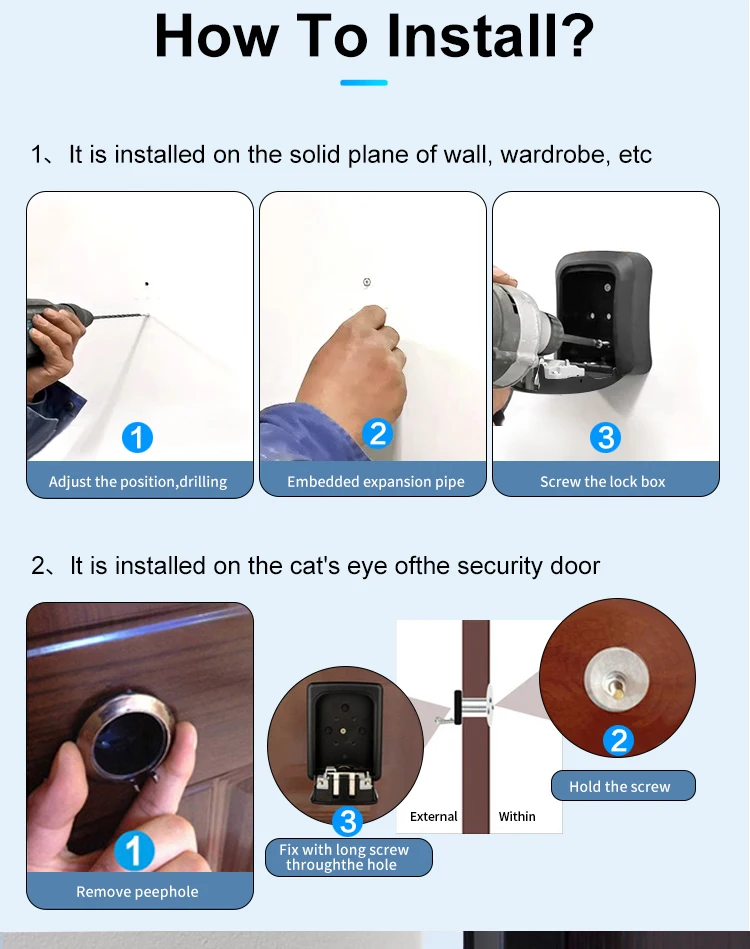 TTLock Wireless Key Box Waterproof Key Safe Security Intelligent Password Storag