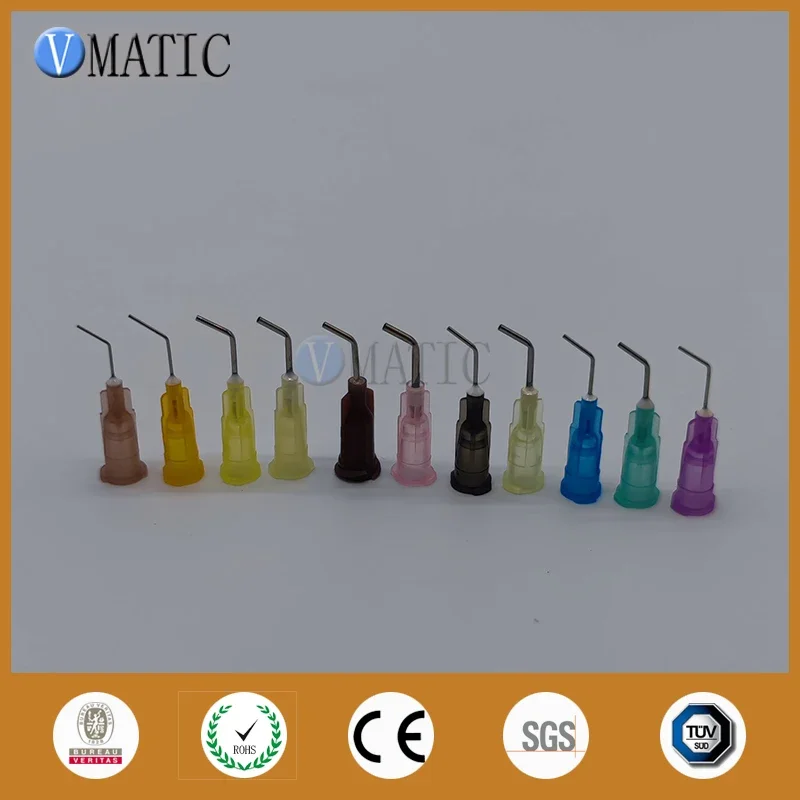100 Pieces 21G 45 Degree Bent 0.5'' Glue Dispensing Needle Bayonet Type Needles 1/2 Inch