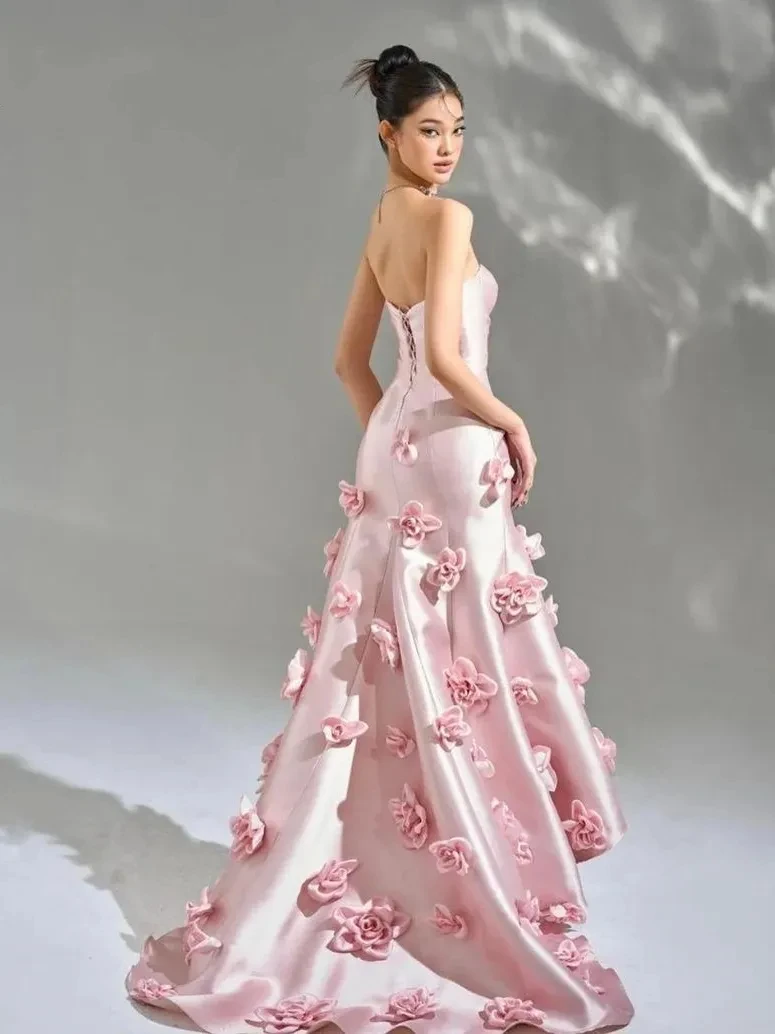 Vestidos sirena de un solo hombro con abertura Azul Royal