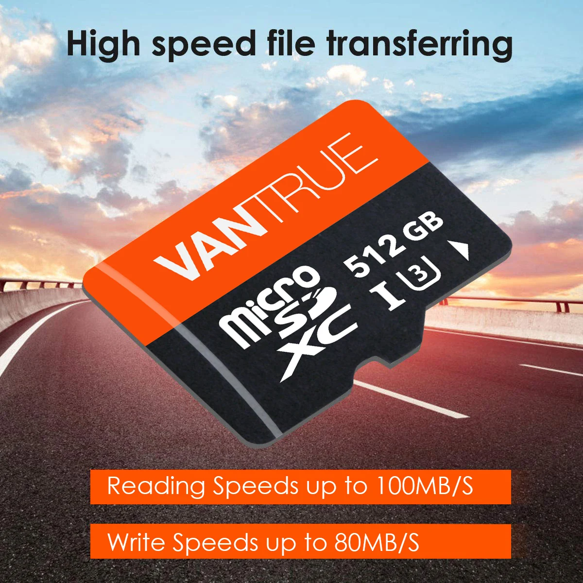 Vantrue- ķ GPS ̼, 512G 256G 128G 64G TF SD ī  U3 V30 Ŭ 10 4K UHD   