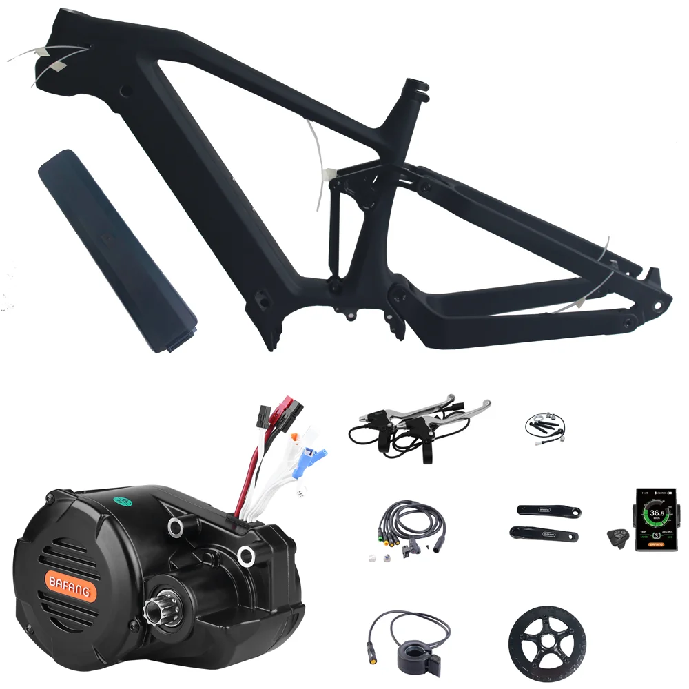 Mtb Full Suspension Ebike Frame Kit Carbon E Bike Frame Full