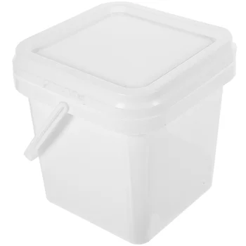 Secchio bianco da 2 pezzi con coperchio, contenitore per vernice, manico in plastica, contenitore per pittura, secchio per pigmenti, secchio per vernice 1