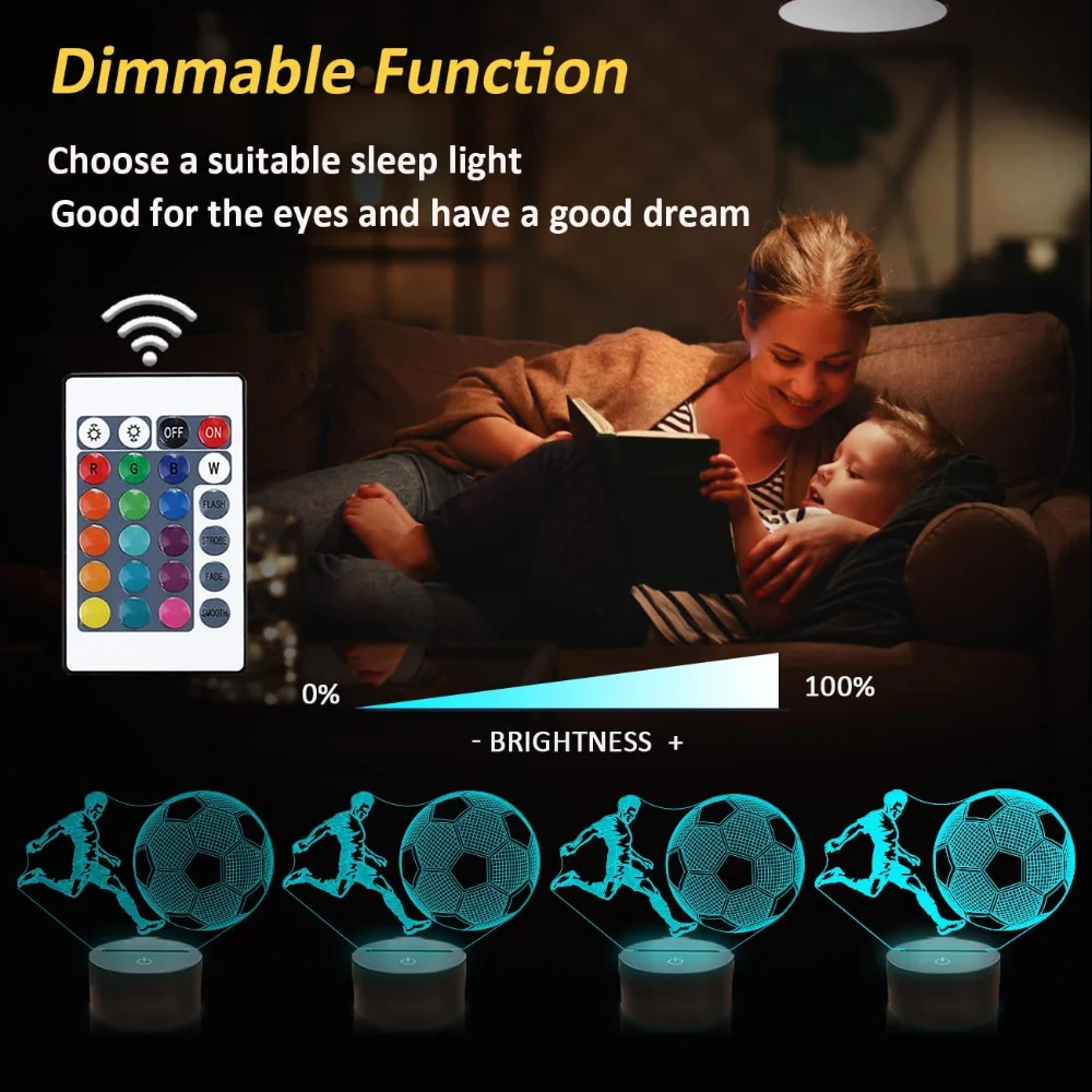 Nice Dream Luce Notturna A Sirena Per Bambini, Lampada Da Illusione 3d Luce Led Telecomando 16 Camb 155213s